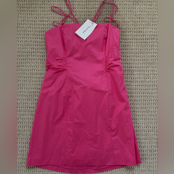 NWT FRAME Hot Pink Criss Cross Dress Large - Picture 1 of 5